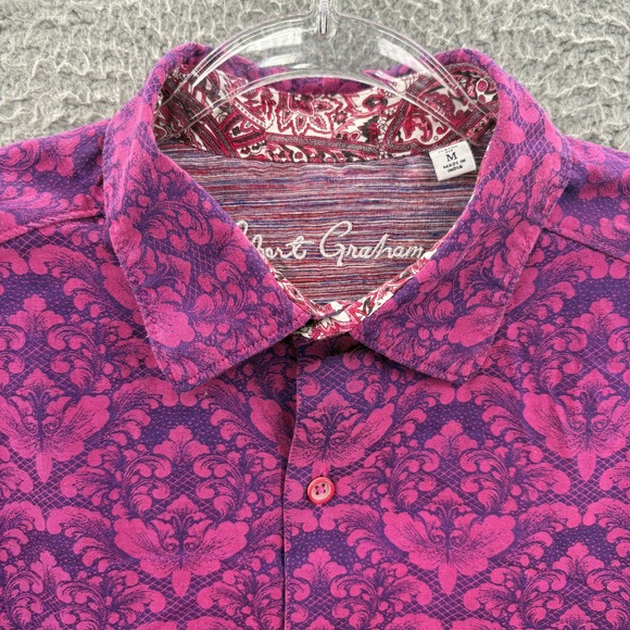 Robert Graham Other - Robert Graham Button Up Shirt Mens Medium Purple Damask Paisley Long Sleeve